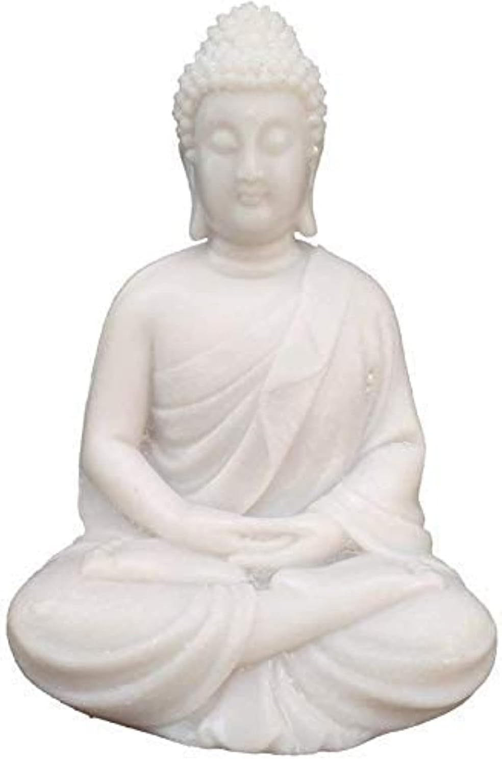 Beautiful Meditating Dhyan Gautam Buddh Bhagwan/God Idol Figurine for Livingroom|Bedroom|Office Desk|Desktop Table|Home Décor|Gifting (5.5-inch) Decorative Showpiece (White), Idol