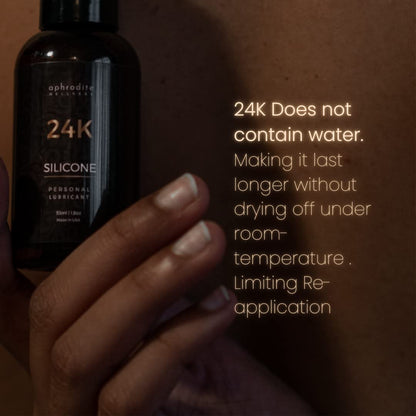 Aphrodite Wellness 24K Silicone-Based Personal Lubricant | Flavourless, Odourless, Hypoallergenic, Non-Sticky, Ultra Smooth, Waterproof Lube – Made for Sensitive Skin – 55ml