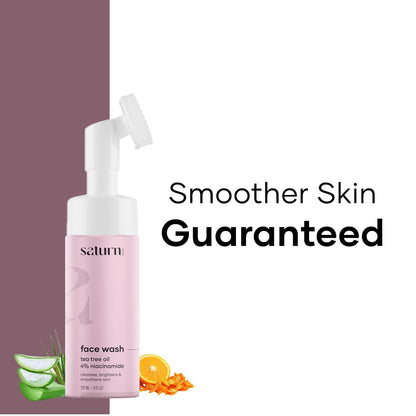 Saturn by GHC Shower Combo for Foaming Face Wash& Body wash With Built-In Face Brush for Hydrates Skin, Acne, Oil Control, Deep Cleansing, Nourishing & Moisturizing120 ml