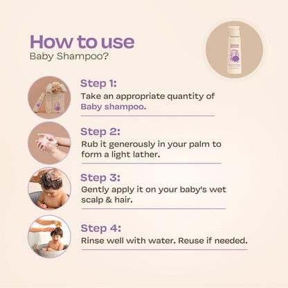 Maate Baby Shampoo | Kids Shampoo for Soft & Shiny Baby Hair | Sulphate Free Shampoo for Daily Use | pH Balanced, Soap Free & Tear-Free Mild Shampoo | Natural & Vegan (50 ml)