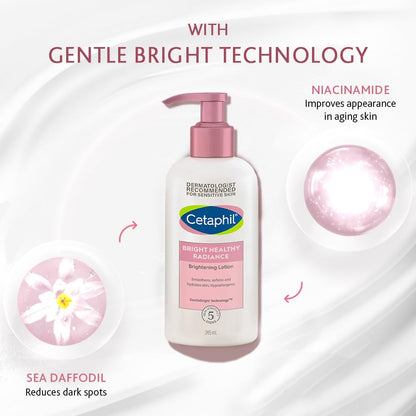 Cetaphil Bright Healthy Radiance Brightening Body Lotion 245ml – Deep Hydration & Even Skin Tone Body Moisturizer with Niacinamide & GentleBright Technology, Lightweight, Non-Greasy, Hydrating & Fragrance-Free Lotion for Sensitive Skin