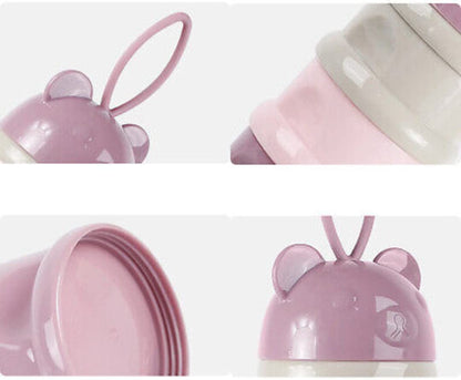 Mini Baby The Baby Store Plastic Best 4 Layer Milk Cute Bear Portable Baby Food Milk Powder Storage Bottle Milk and Food Container, Multicolour (4 layer), Multicolor
