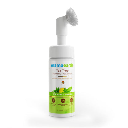Mamaearth Tea Tree Foaming Face Wash with Tea Tree and 0.5% Salicylic Acid for Acne and Pimples | Gently Cleanses | Removes Excess Oil | Antibacterial | 150 ml