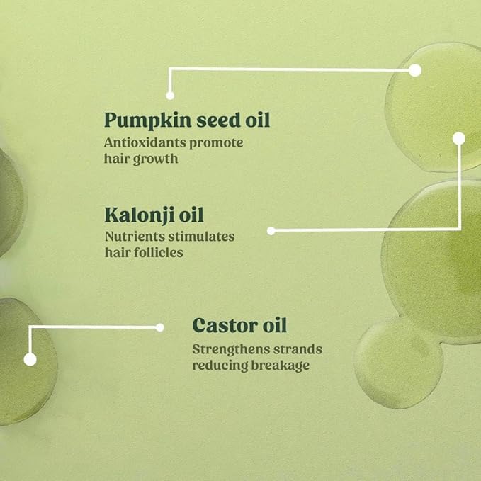 Vilvah Hair Regrowth Oil | Reduces Hair Fall & Boosts Regrowth | With Pumpkin Seed, Kalonji, Castor Oil & Vitamin E | Strengthens Roots & Improves Scalp Health | Unisex | 200ml