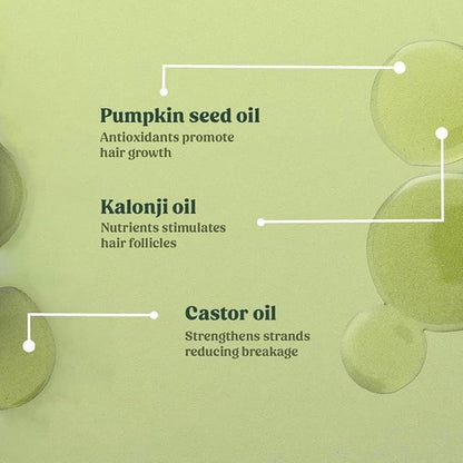 Vilvah Hair Regrowth Oil | Reduces Hair Fall & Boosts Regrowth | With Pumpkin Seed, Kalonji, Castor Oil & Vitamin E | Strengthens Roots & Improves Scalp Health | Unisex | 200ml