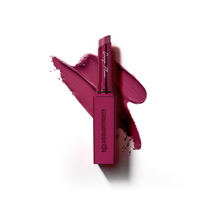 Mamaearth Luxe Matte Long Stay Lipstick with Passion Fruit Oil & Vitamin E -2g | Deep Plum 16 Hour Long Stay | High Impact Color | Made Safe Certified