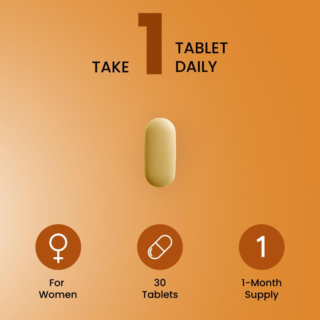 ZEROHARM Multivitamin Tablets for Women - Whole Food With Omega, Essential Vitamins & Minerals - Vitamin C, B, D, A, Biotin, Iron, Zinc, Selenium - Energy, Immunity & Hair Skin Health - 30 Tablets