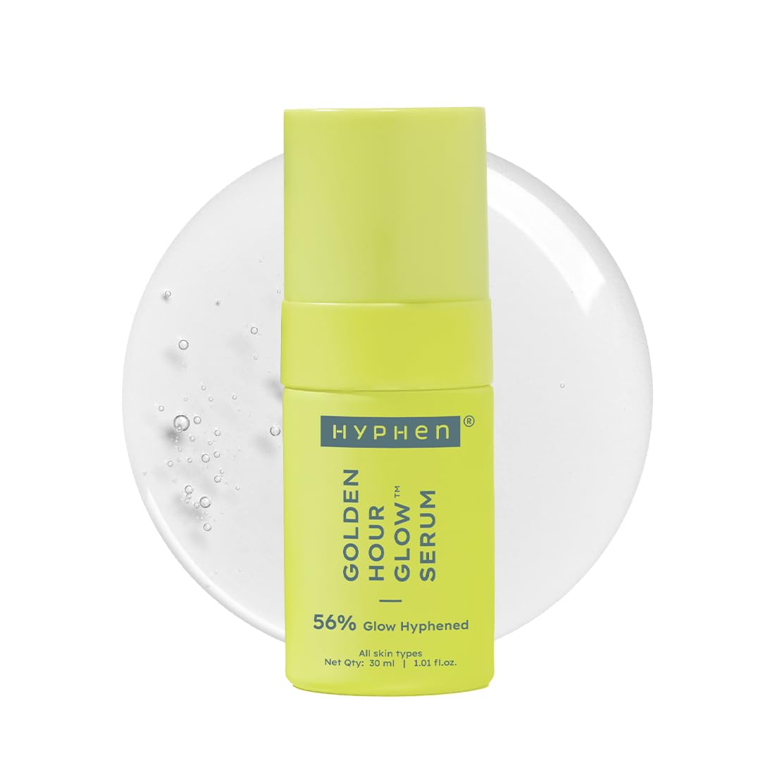 Hyphen Golden Hour Glow serum bottle on a white background