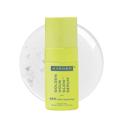 Hyphen Golden Hour Glow serum bottle on a white background