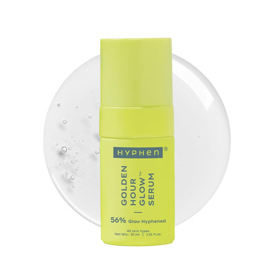 Hyphen Golden Hour Glow serum bottle on a white background