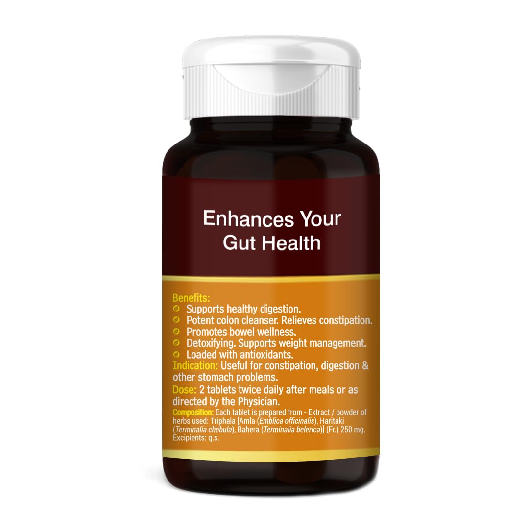 Baidyanath Triphala -60 Tablets | Ayurvedic Blend of Amla, Haritaki & Baheda | Supports Digestion & Gut Health |