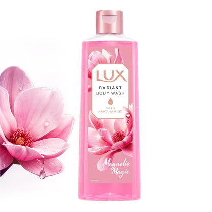 LUX Magnolia Magic Bodywash, with Niacinamide, 245ml for Radiant & Bouncy Skin Feel