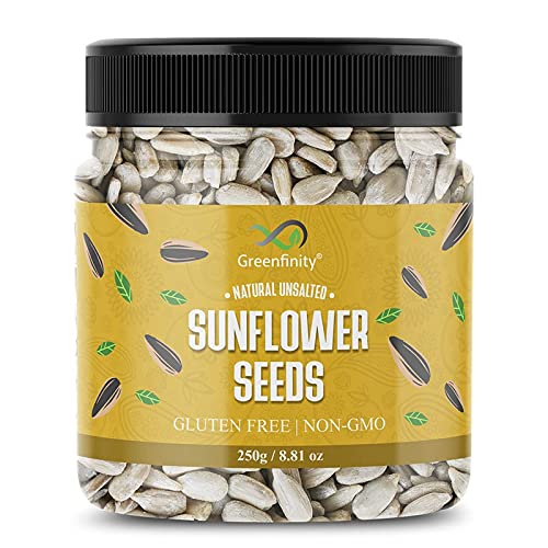 GreenFinity Raw Sunflower Seeds | Rich in Protein, Fiber, Vitamins and Antioxidants | Nutritious Healthy Diet Food for Weight Management, Immunity, Everyday Snacking, Smoothies, Cooking, Salads (250g)