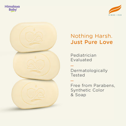 Himalaya Baby Bar with Pure Cow Ghee 75gm |ph 5.5,For baby's Sensitive skin from Day 1,Soap-free,Dermatologically Tested, Safe for newborns, Aloe vera, No dryness, No Parabens | Dermatologically Tested, Pediatrician Evaluated
