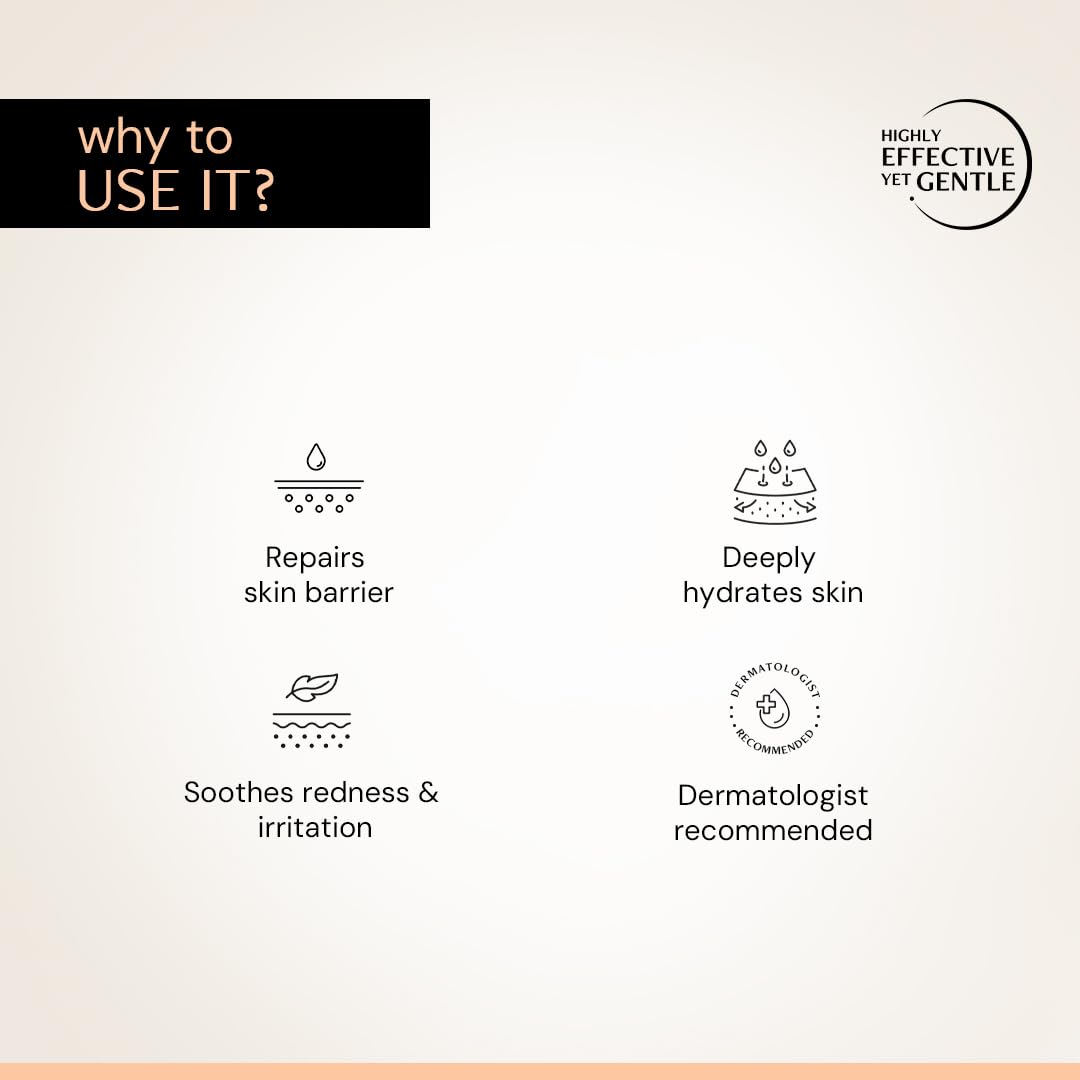 Product packaging with text and icons explaining benefits on a light background