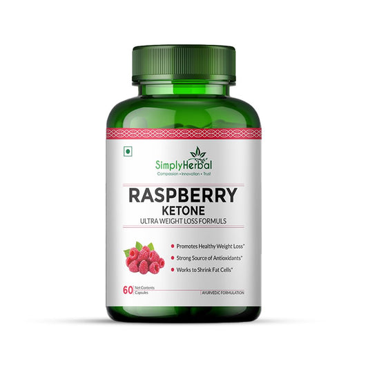 Simply Herbal 800 MG Raspberry Ketone Fruit Extract for Weight Management | Supplement Capsules With Raspberry for Promotes Healthy Weight Management Support Appetite Suppression – 60 Capsules