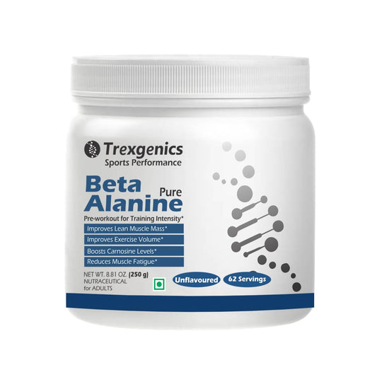Trexgenics Beta Alanine supplement container on a white background