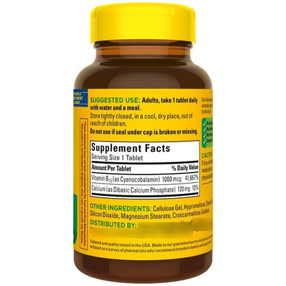 Vitamin B-12 1000 Mcg, Timed Release Tablets, 160 Count, Essential for Healthy Nervous System, Gluten Free