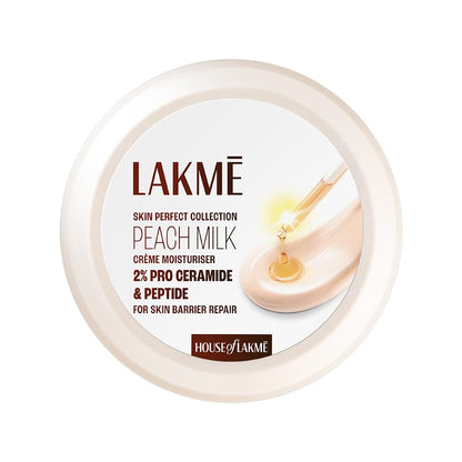 Lakmé Peach Milk Creme Moisturizer with 2% Pro-Ceramide & Peptides | Repairs Damaged Skin Barrier & Gives Intense Hydration | For Dry, Normal & Sensitive 300g