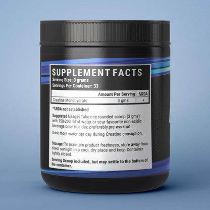 INLIFE Creatine Monohydrate 100g | Micronised Powder Supplement | Pre or Post Workout, Athletic Performance (Unflavoured)