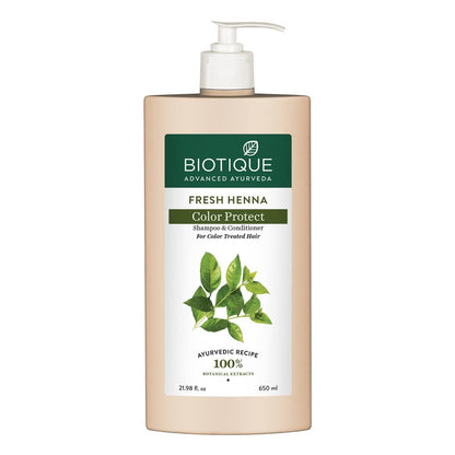 Biotique Bio Henna Leaf Fresh Texture Shampoo and Conditioner, 650ml