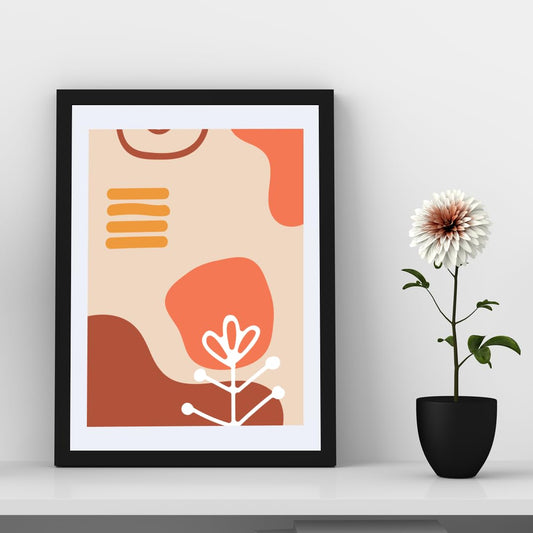 wall frames for living room Bedroom Office decor/Paintings for home decoration Brown Framed poster art prints for room decor (Multicolor single frame) (10x13 inches, ART 8)