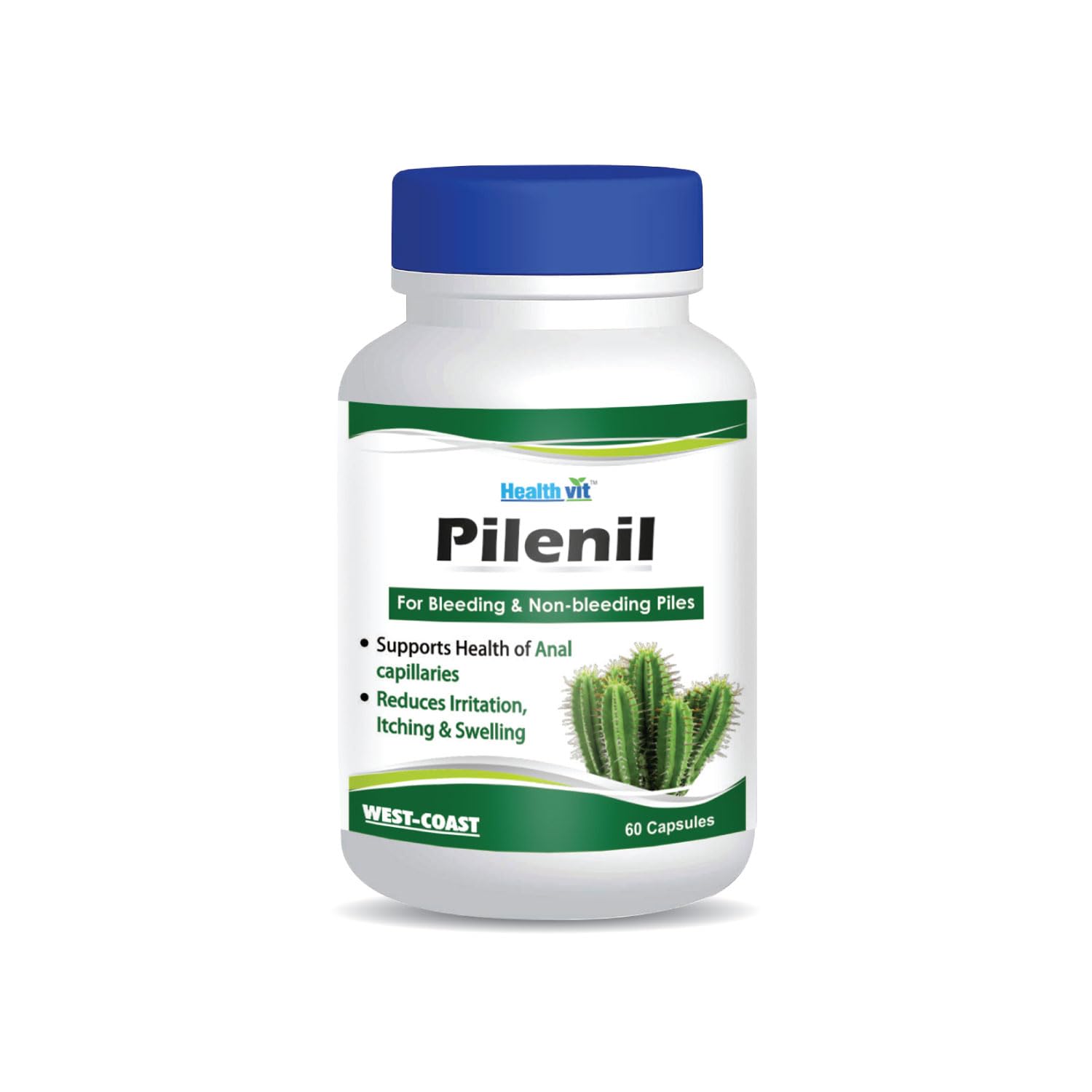 Bottle of Healthvit Pilenil on a white background