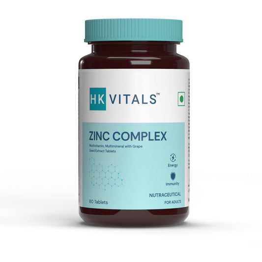 HealthKart HK Vitals Zinc Supplements (60 Tablets) | With Vitamin C, Vitamin D3, Multivitamin and Multimineral | Immunity Boosters For Adults