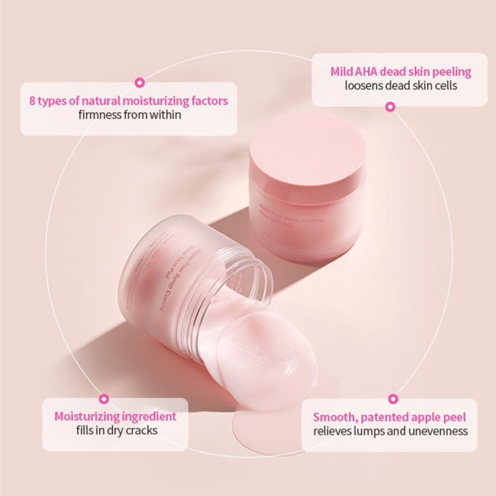 SUNGBOON EDITOR Apple Peel Glow Skin Syrup Soothing Pad (40 Pads) | Korean Toner Pads with Apple Peel Extract, Hyaluronic Acid & Ceramide | Gentle Exfoliating, Hydrating, Pore Care, Skin Texture Refining & Glow Boosting