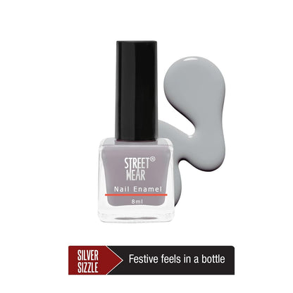 Street Wear Nail Enamel, Silver Sizzle, 8ml