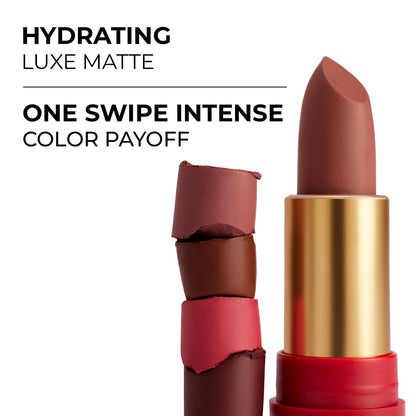 LoveChild Masaba 90s Drip Pantastic (Wine Red) Luxe-Matte Lipstick with Intense One-Swipe Color Payoff in High-Pigment HD Crème Matte Formula, 4gm