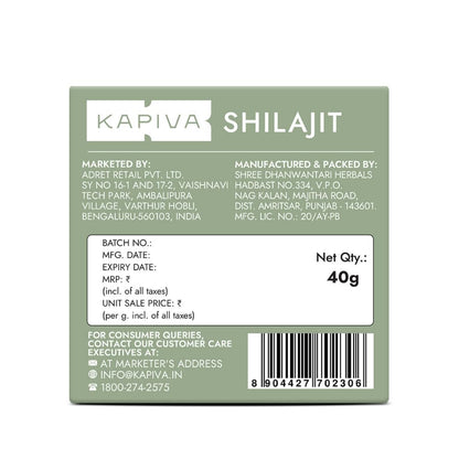 Kapiva Original Himalayan Shilajit/Shilajeet Resin 40g |Super Saver Pack| 250mg/Serving | For Energy, Endurance & Vitality | 160 Servings | 100% Ayurvedic