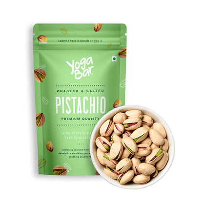 Yogabar Premium Pista 200g|Roasted Salted Pista|Crunchy Pistachios|Tasty & Healthy Nuts Dry Fruits|Rich in Protein, Fibre, Gluten Free & Low Calories|Healthy Snacks|Dry Fruit Gift Pack