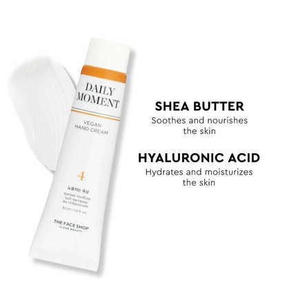 Hand cream with shea butter and hyaluronic acid on a white background