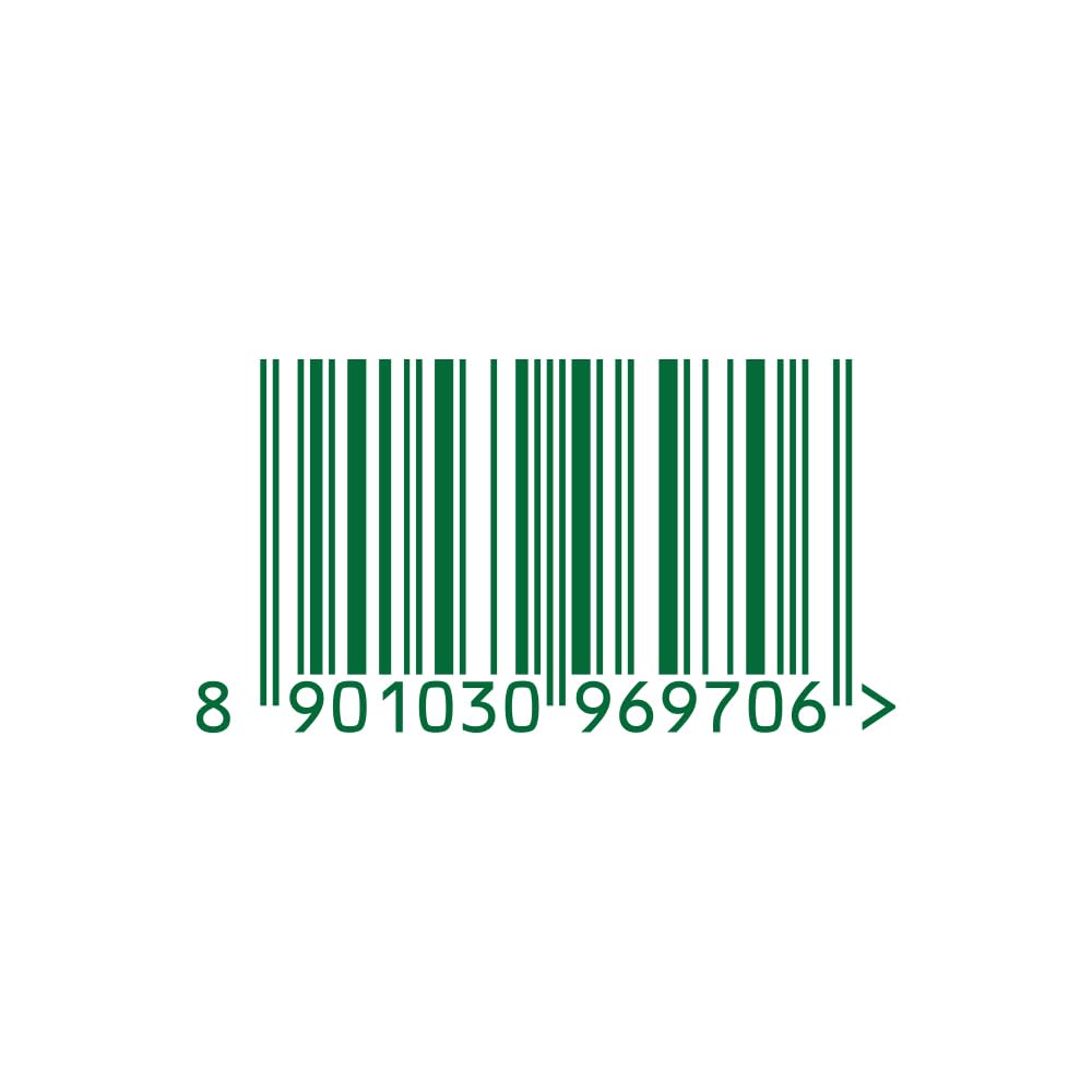 Green barcode with numbers on a white background