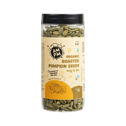 FaithFoods Organic Roasted Pumpkin Seeds 200g | Kaddu Ke Beej | Enriched with Pink Salt | High Protein & Zinc | Healthy Diet Food | High in Antioxidant Superfood | Natural Energy & Immunity Booster