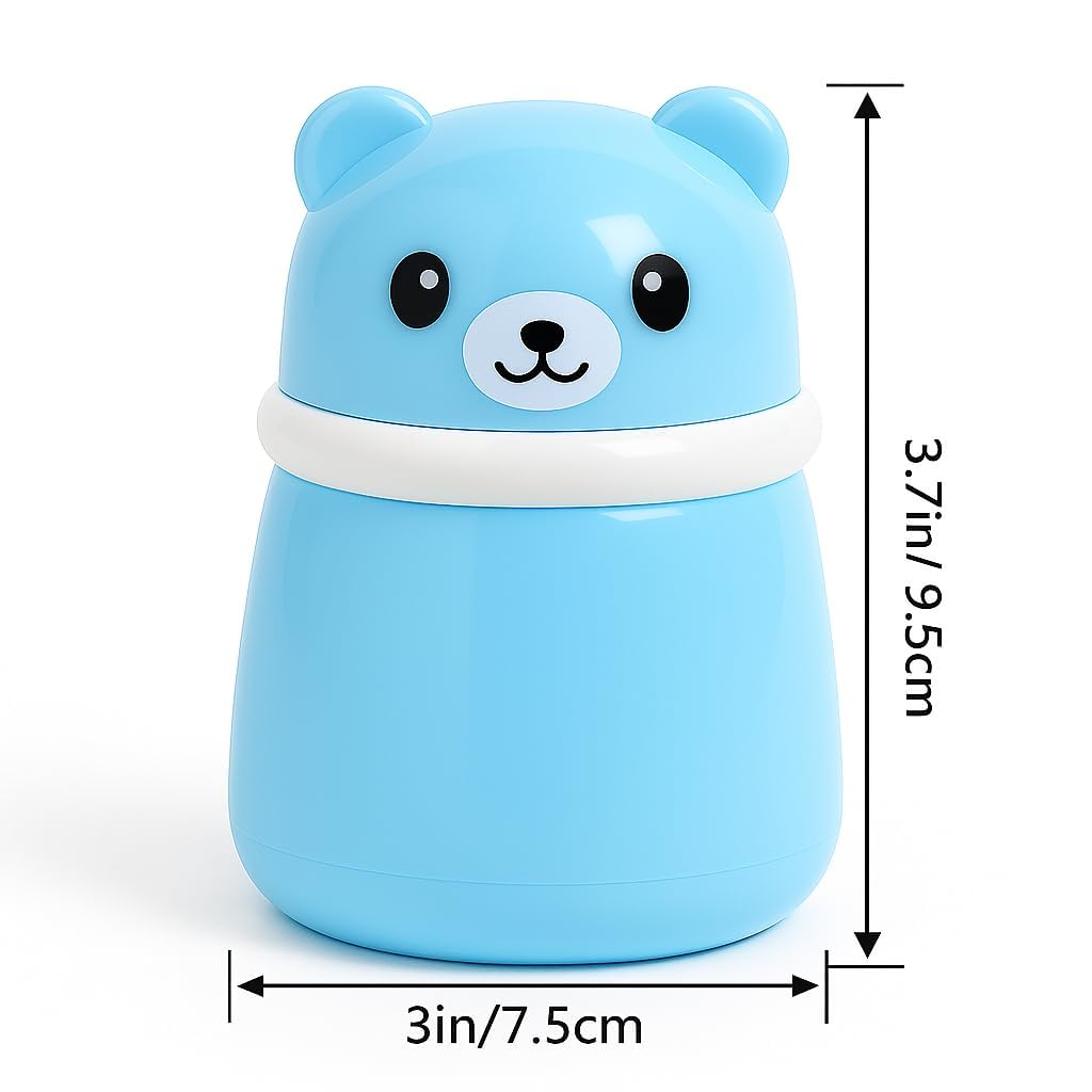 Portable Baby Skin Care Baby Powder Puff With Box Holder Container For New Born & Kids For Baby Face & Body (BLUE)