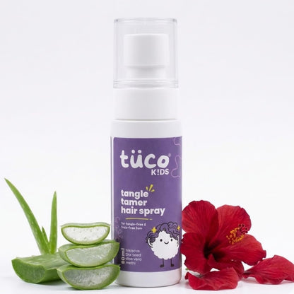 Tuco® Kids Tangle Tamer Hair Detangler Spray, 50ml | Infused with Aloe Vera, Flaxseed & Methi, Ages 2-5, 4-10, 10-15, 5-10 Years, Paraben & Sulphate Free, Pack Of 1