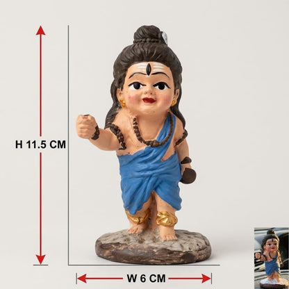 Shivji Idol for Car Dashboard, Home Temple & Office Desk | Compact Resin Mahadev Murti for Puja Room, Table Decor & Spiritual Gift | Small Lord Shiva Statue (Baby Shiva Blue)