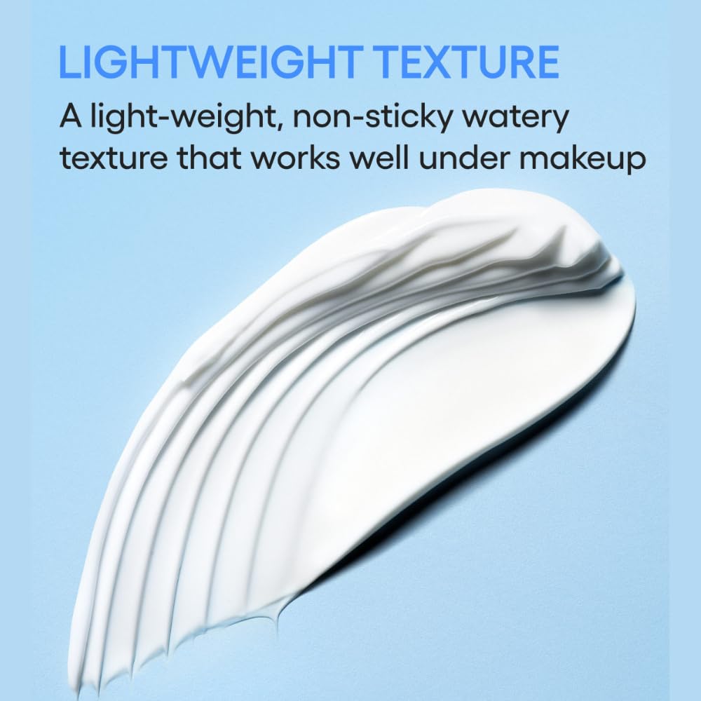 White cream texture on a blue background with text about lightweight texture
