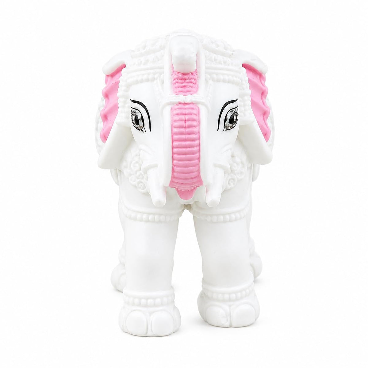 White Elephant Showpiece Resin Aesthetic Statue Decorative Item for Home, Elephant Decor for Home Vastu, Shelf, Study Room, Work Table (3inch)