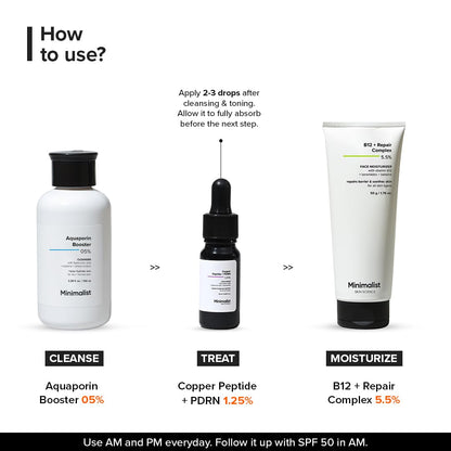 Minimalist Anti-Aging Copper Peptide + PDRN 1.25% Serum | 10 ml