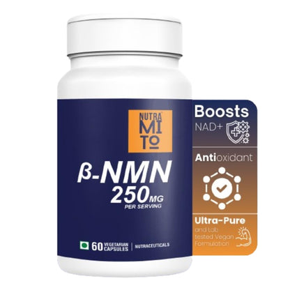 NMN Supplement | 60 Veg Capsules | 250mg Beta NMN | NAD+ Booster | 99% Pure for Energy, Strength & Focus, Healthy Aging