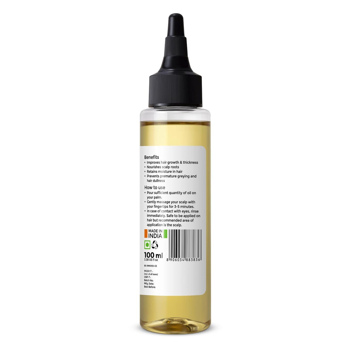 Brillare 10% Rosemary Hair Oil for Hair Growth with 10% Olive Oil & 5% Castor oil | Reduces Hair Fall | Strengthens Hair | Visible Results in 4 Weeks.