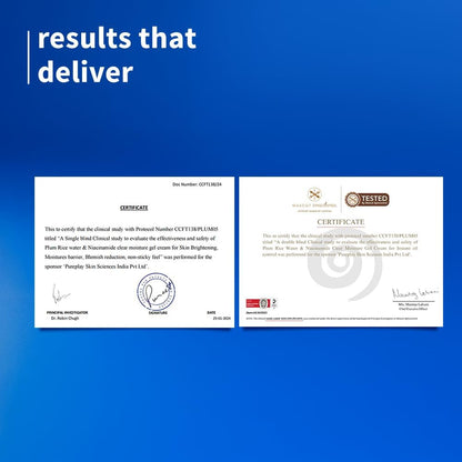 Plum 2% Niacinamide & Rice Water Superlight Gel Cream Moisturizer for Face | Oil-Free Hydration | Brightens, Fades Blemishes | Dermat-Tested | All Skin Types | Women & Men | 100% Vegan | 50 g