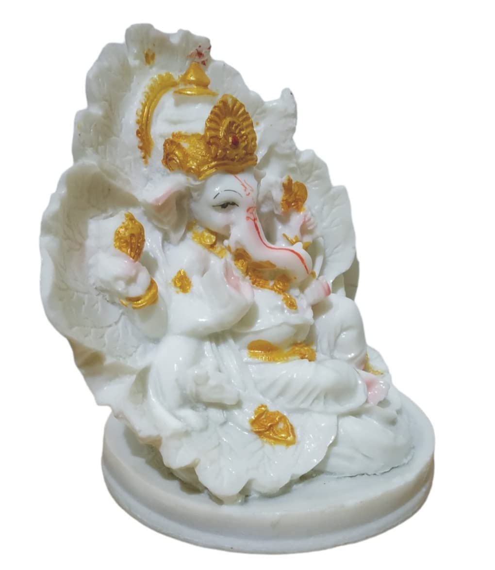 Ganesha Ganesh Ganpati Gajanan Statue Idol Murti Gift Item Decorative Showpiece Multicolor Polyresin Pack of 1 (B004)