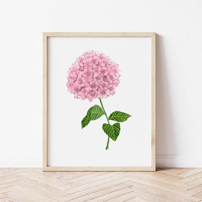 Hydrangea Floral Wall Painting| Modern Art Painting For Living Room Bed Room And Office | 11 X 14 Inches (Natural Frame)