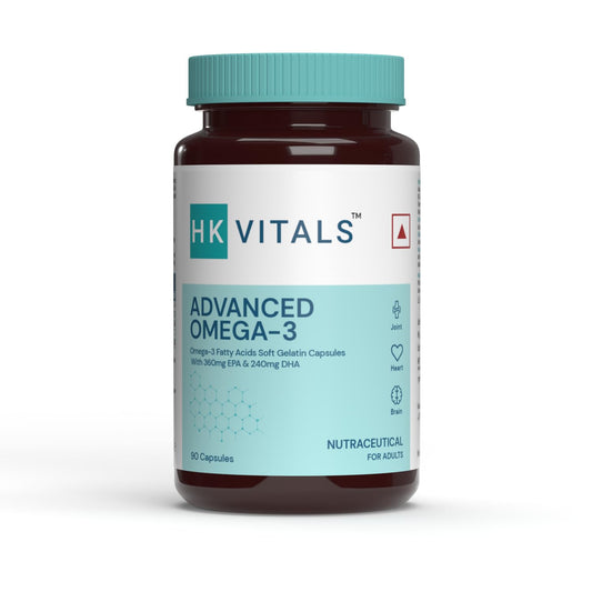 HealthKart HK Vitals Advanced Omega 3 (90 Capsules) | 1000mg Omega 3 with 360mg EPA & 240mg DHA, Double Strength Fish Oil | For Brain, Heart and Joint Health