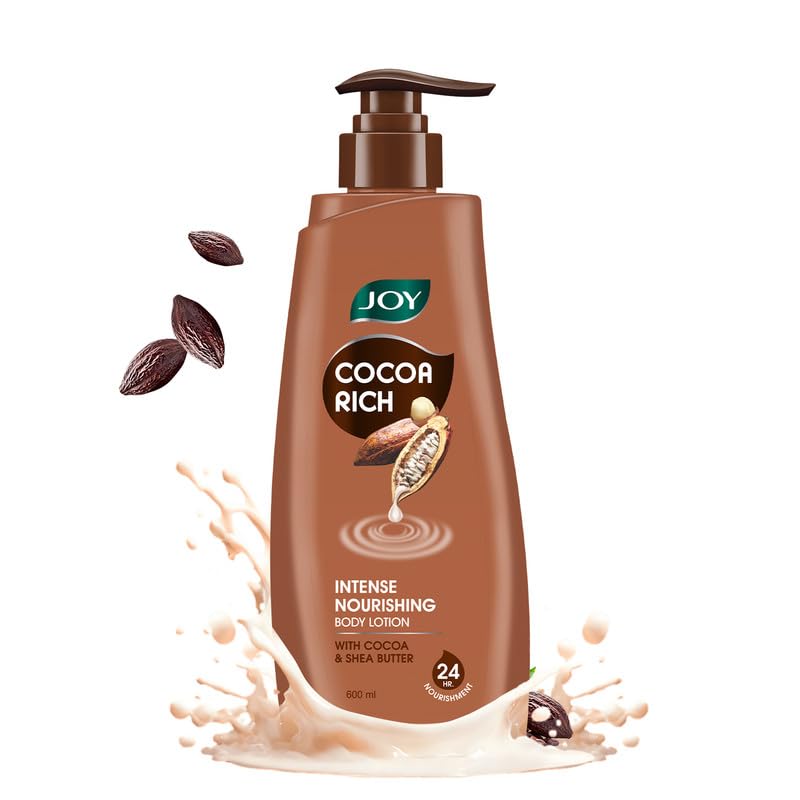 Joy Cocoa Rich Intense Nourishing Winter Body Lotion (600ml) | 24 Hour Nourishment | With Shea Butter & Cocoa Butter | Suitable for Normal to Dry Skin | Non Sticky & Non Greasy Lightweight