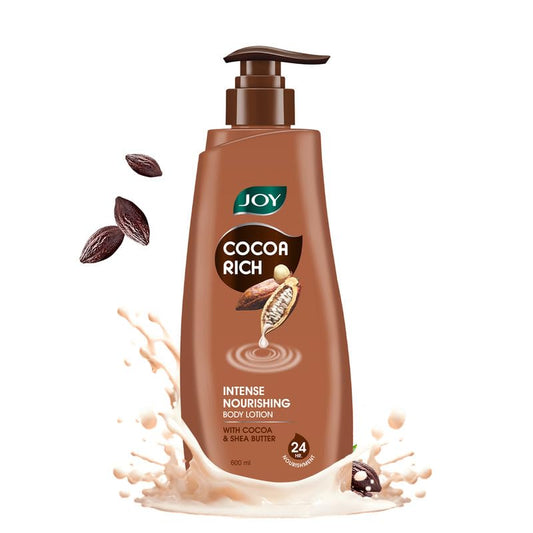 Joy Cocoa Rich Intense Nourishing Winter Body Lotion (600ml) | 24 Hour Nourishment | With Shea Butter & Cocoa Butter | Suitable for Normal to Dry Skin | Non Sticky & Non Greasy Lightweight